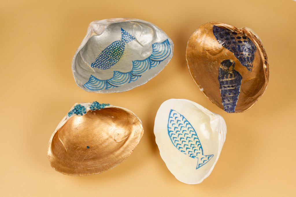 Hand Painted Jewelry Shell Dish