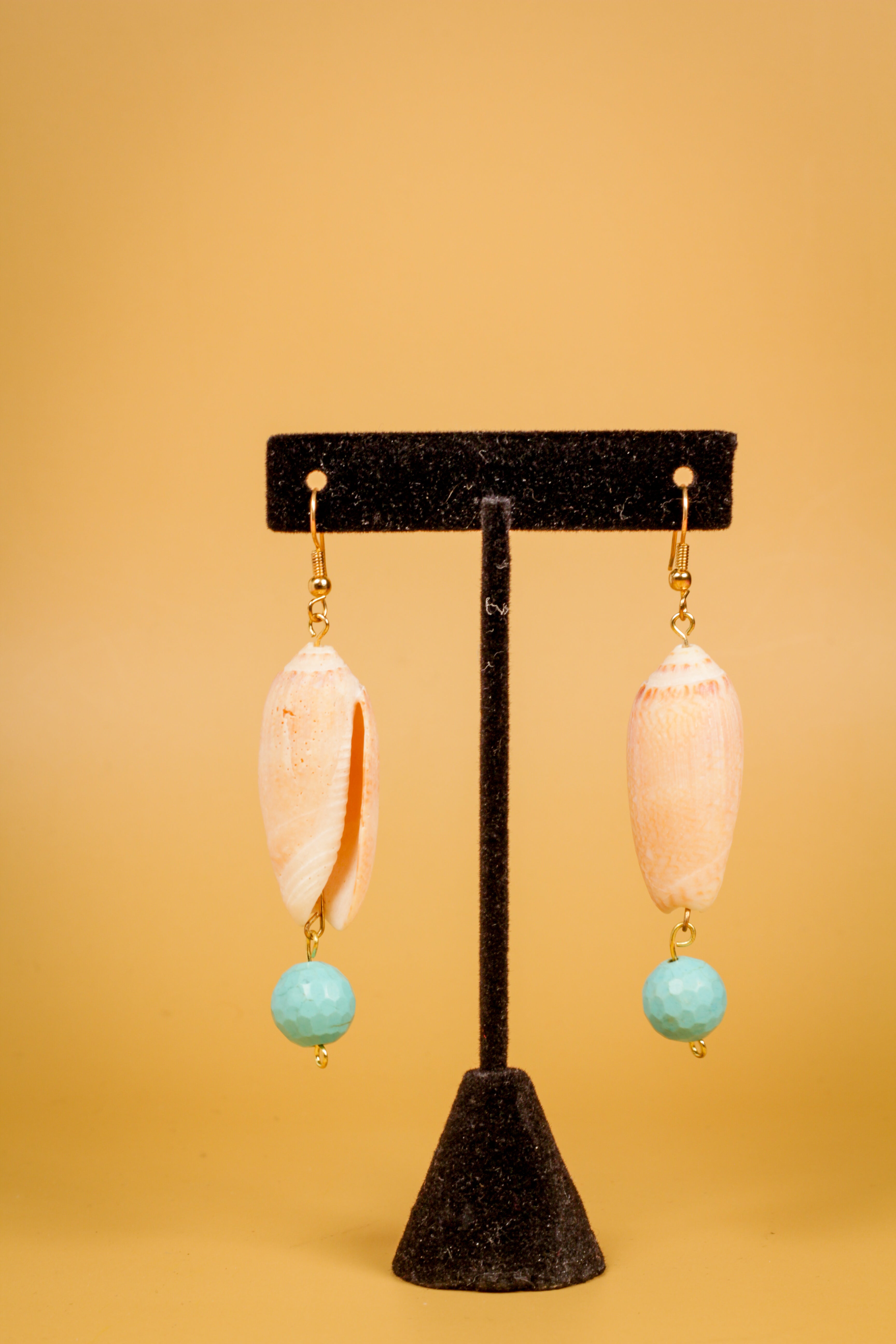 Handmade Natural Olive Shell Earrings (Pair)