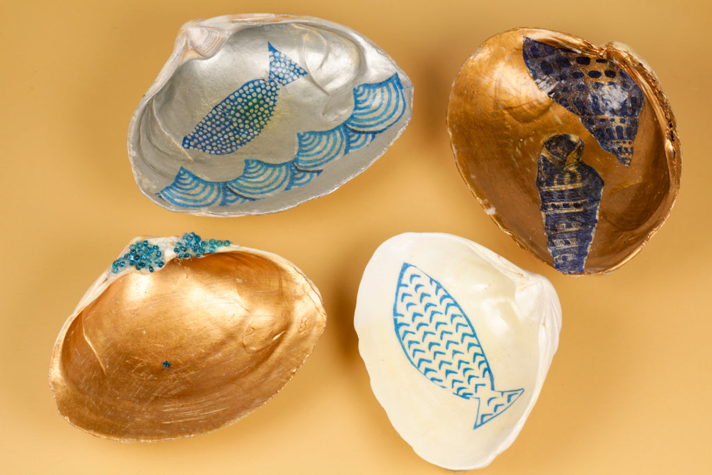 Hand Painted Jewelry Shell Dish
