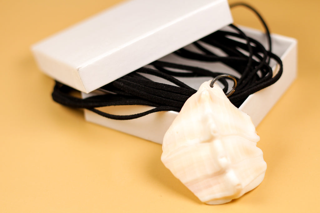 Hand Crafted Shell Pendant Leather Layered Necklace