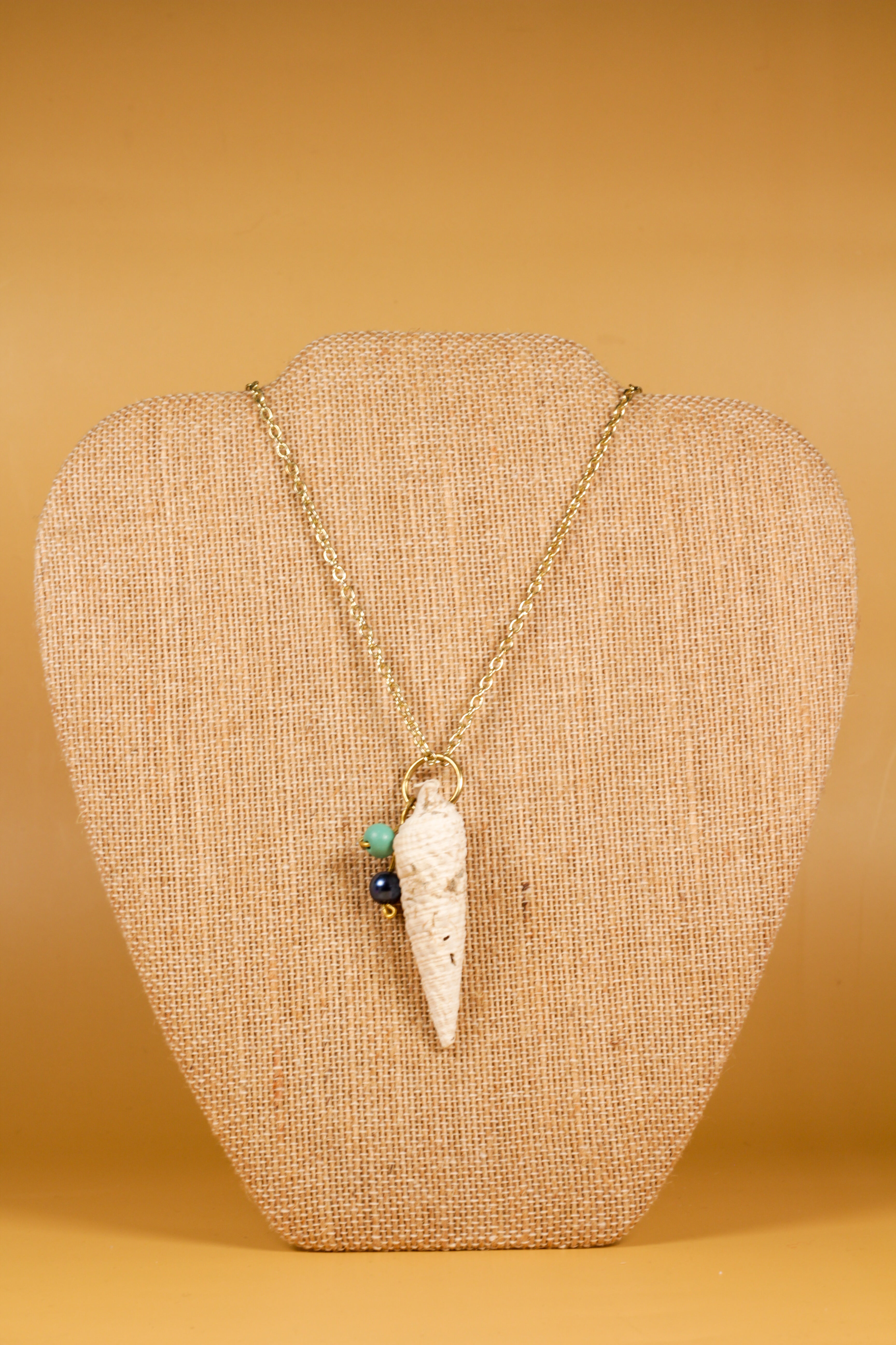 Natural Spiral Shell Pendant - Chain Necklace