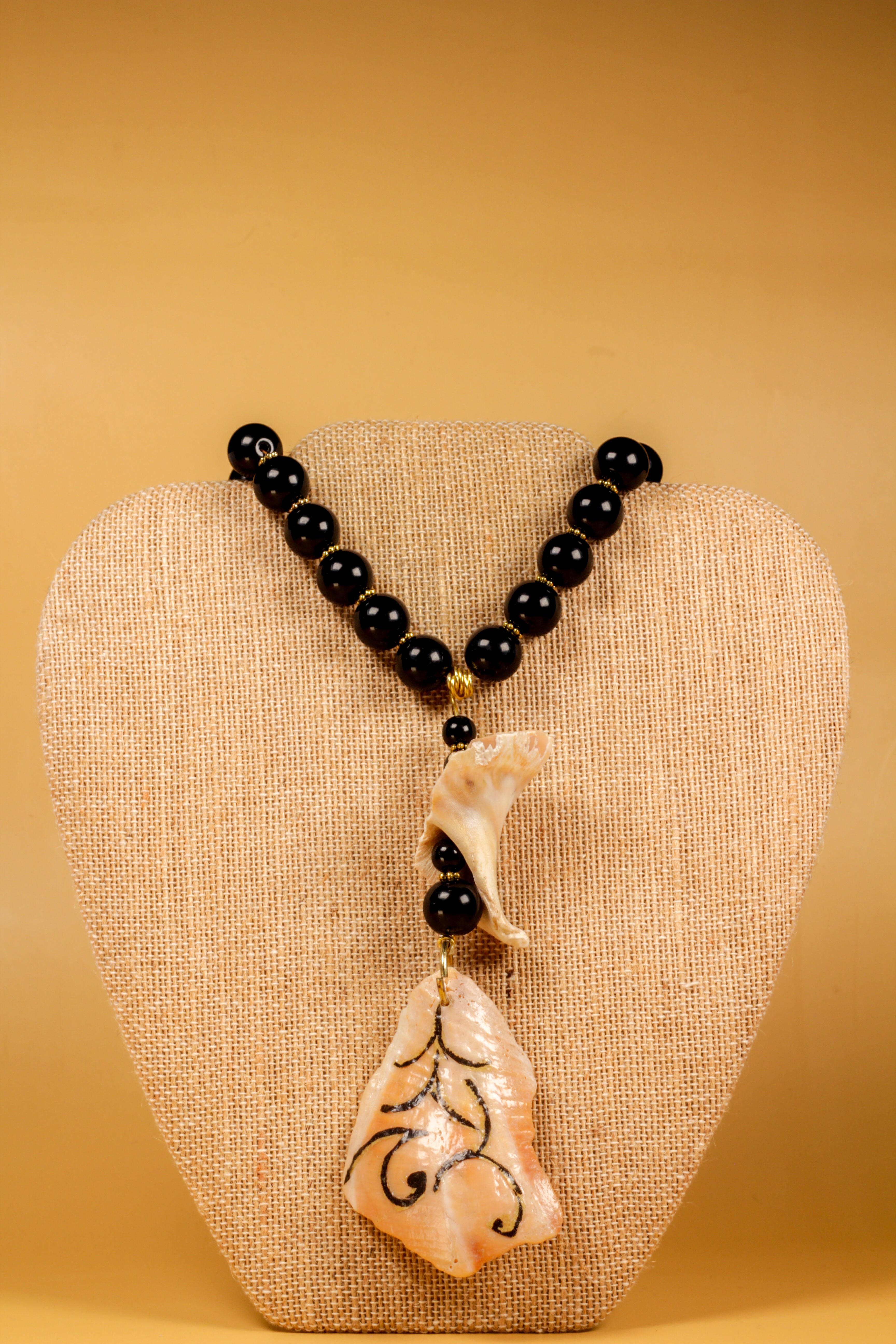 Hand painted One of a Kind Shell Necklace