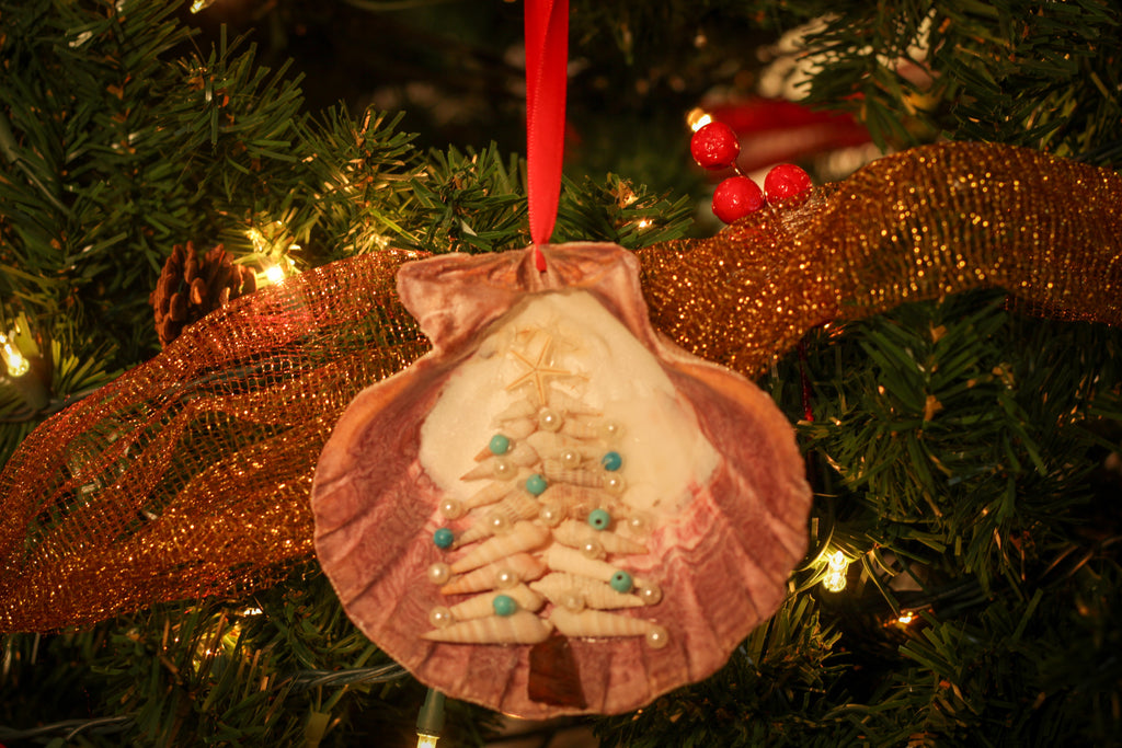 Handmade Christmas Shell Tree Ornament