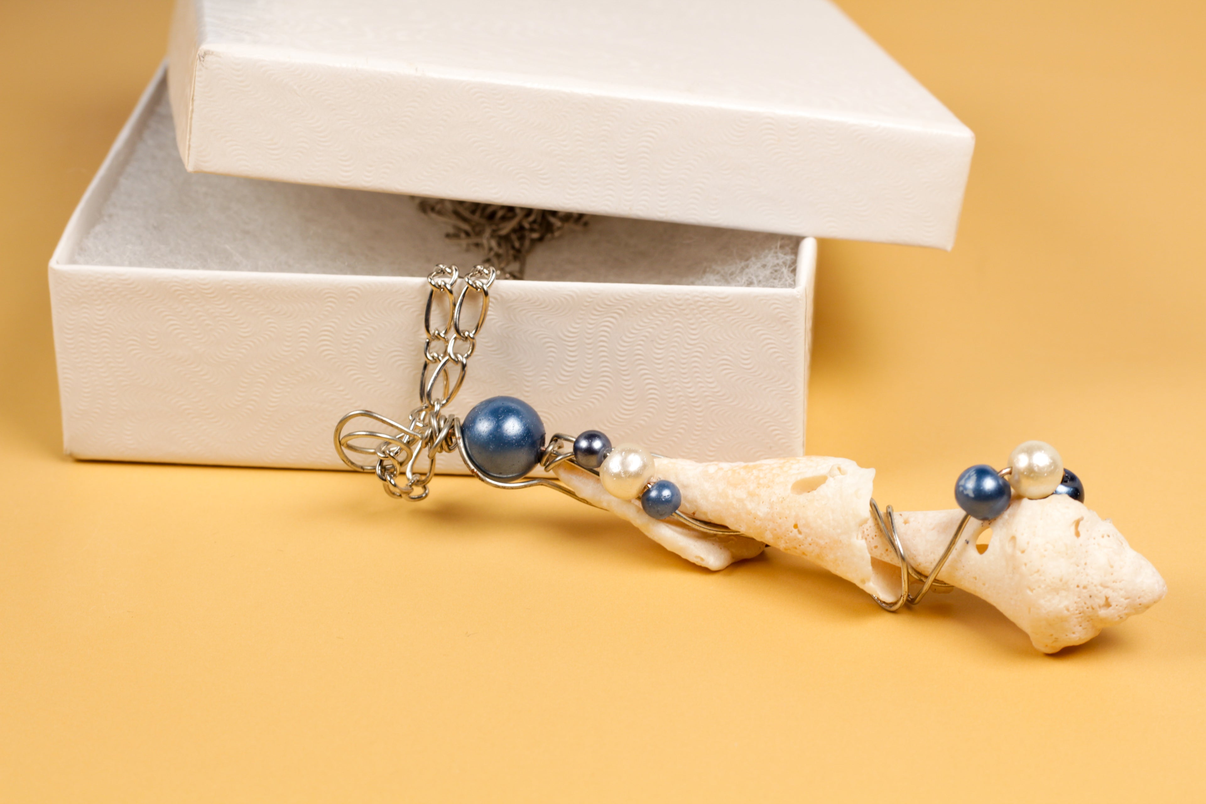 Natural Spiral Shell Pendant - Chain Necklace