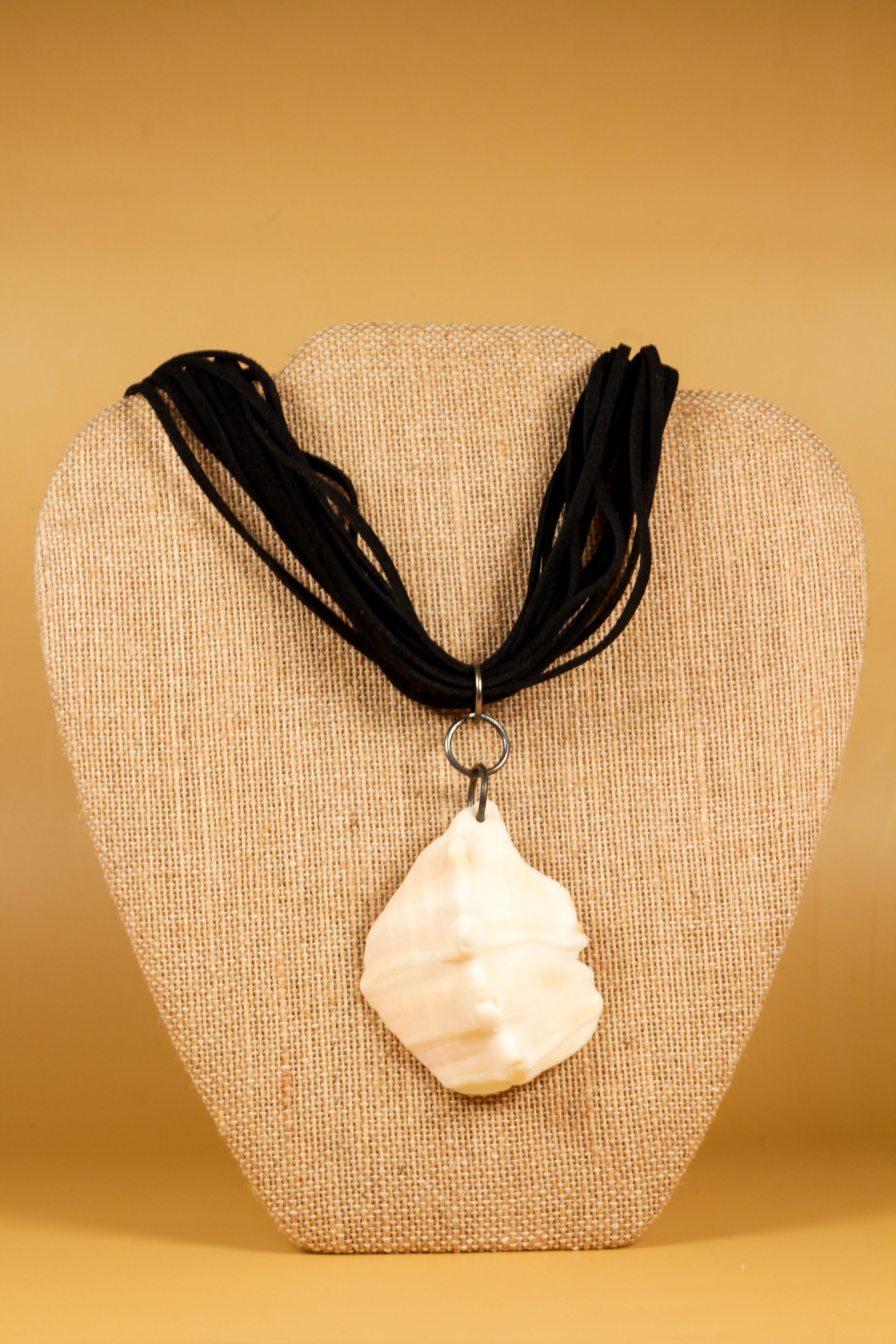 Hand Crafted Shell Pendant Leather Layered Necklace