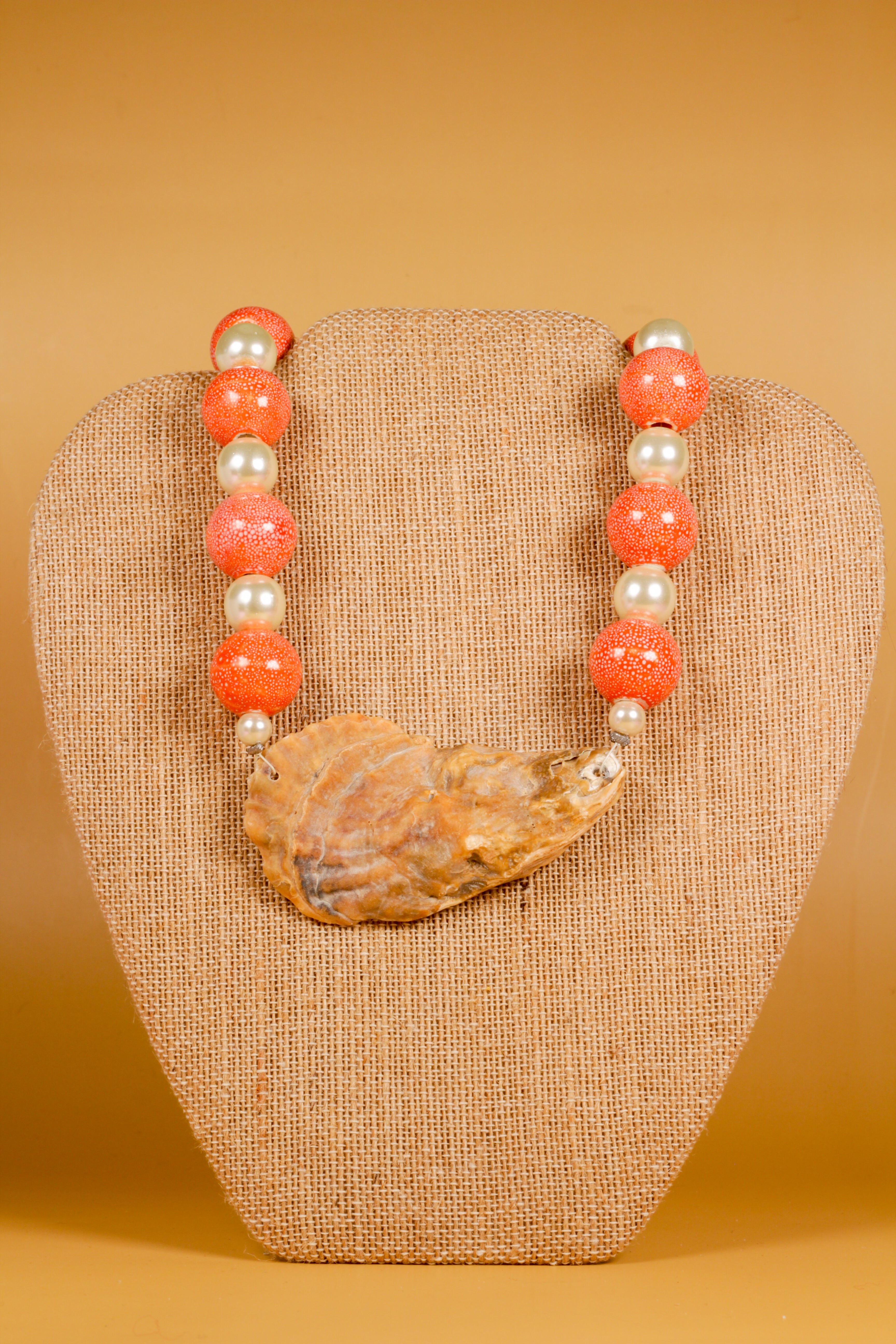 Handcrafted Beaded Oyster Necklace